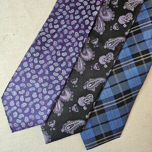 Forsyth Men's (3) Assorted Hand Sown Silk Neckties - Size OS